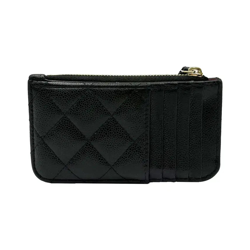 [SOLD OUT] 샤넬 Chanel AP0767 블랙 클래식 캐비어 지퍼 카드지갑