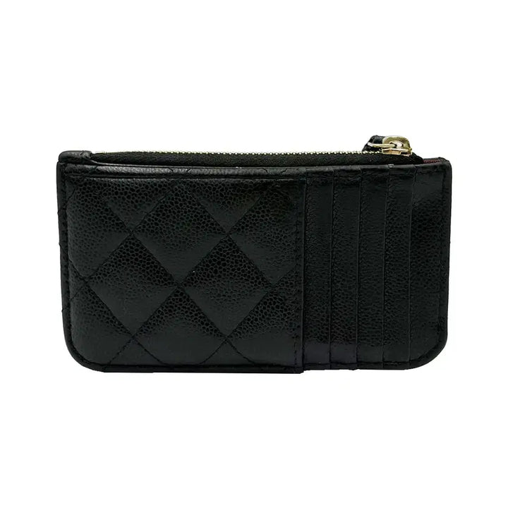 [SOLD OUT] 샤넬 Chanel AP0767 블랙 클래식 캐비어 지퍼 카드지갑