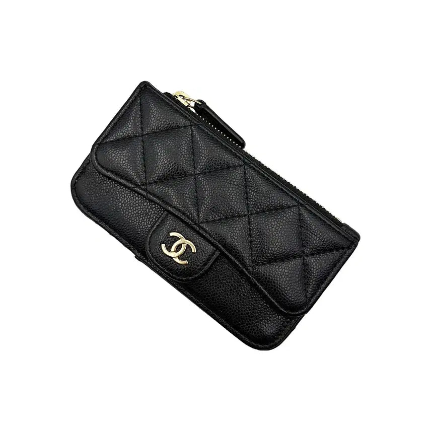 [SOLD OUT] 샤넬 Chanel AP0767 블랙 클래식 캐비어 지퍼 카드지갑