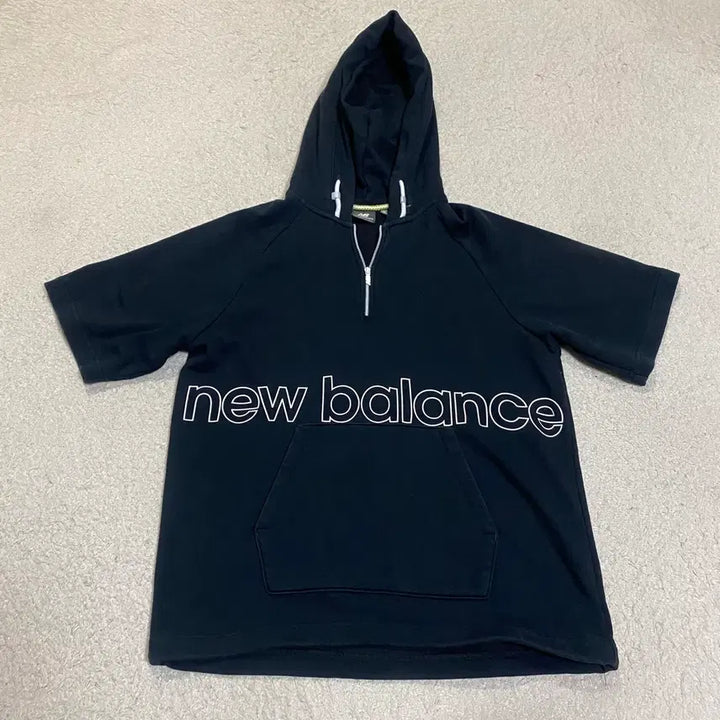 [BUNJANG] New Balance Short Sleeve Hoodie Black M / 뉴발란스 반팔 후드티 블랙 m 95