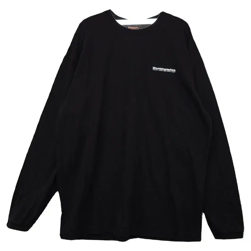 [BUNJANG] Fluke Black Printing Long Sleeve T-shirt (XL) / 플루크 블랙 프린팅 긴팔티 XL