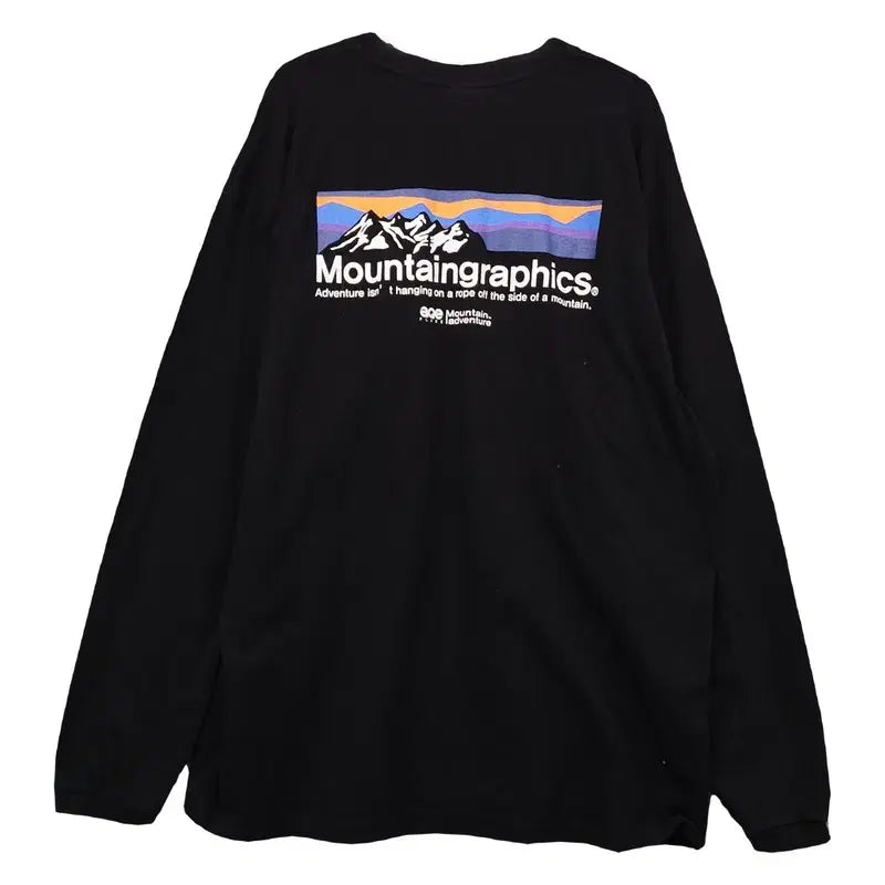 [BUNJANG] Fluke Black Printing Long Sleeve T-shirt (XL) / 플루크 블랙 프린팅 긴팔티 XL