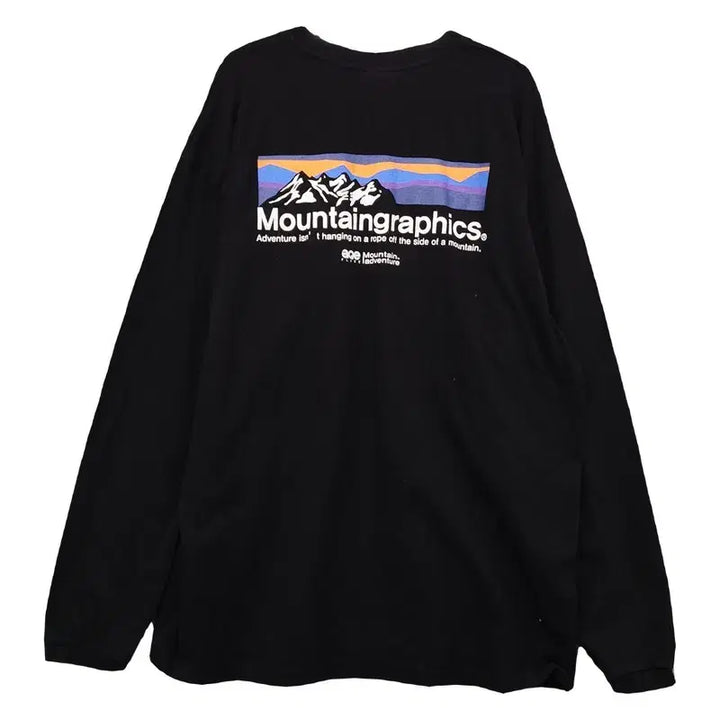 [BUNJANG] Fluke Black Printing Long Sleeve T-shirt (XL) / 플루크 블랙 프린팅 긴팔티 XL