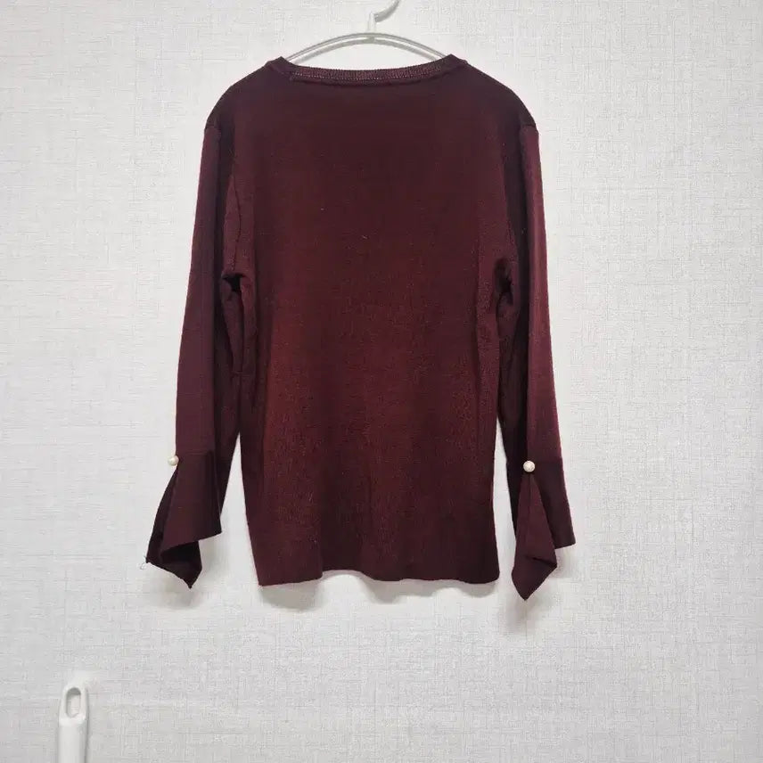 [BUNJANG] Wine Long Sleeve Knit Top / 와인색 긴팔 니트