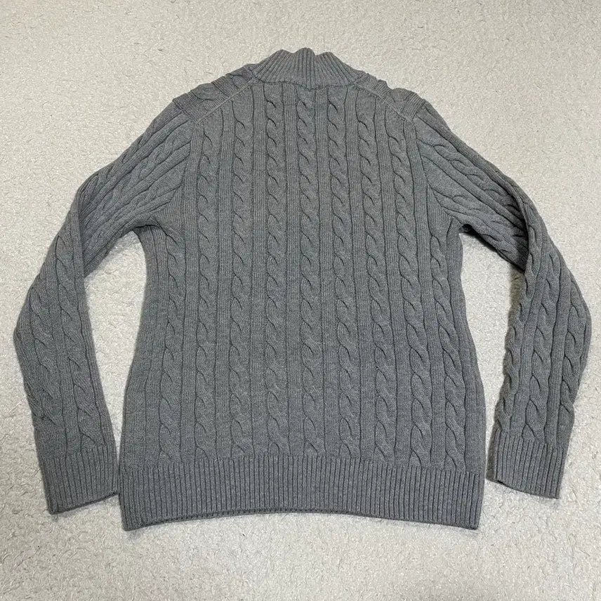 [BUNJANG] Polo Ralph Lauren Cable Knit Half-Zip Sweater Gray L / 폴로 랄프로렌 반집업 케이블 니트 회색 L