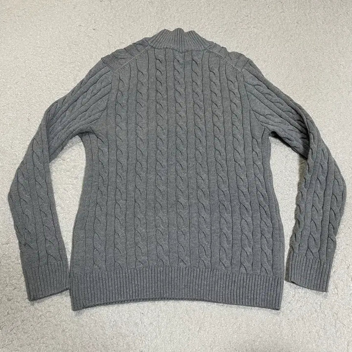 [BUNJANG] Polo Ralph Lauren Cable Knit Half-Zip Sweater Gray L / 폴로 랄프로렌 반집업 케이블 니트 회색 L