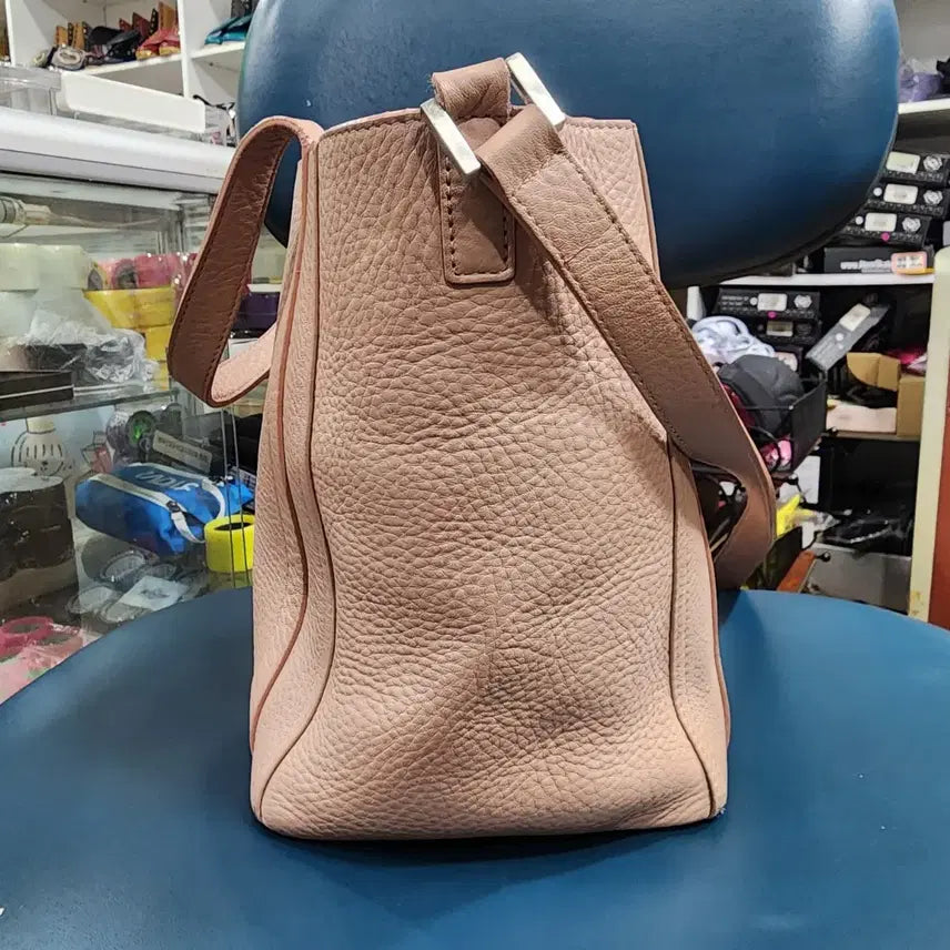 [BUNJANG] Hoze Beige Leather Tote Bag / hoze 호제 가죽 토트백 베이지