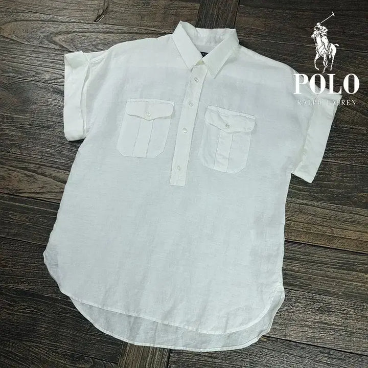[SOLD OUT] 폴로 랄프로렌 린넨 풀오버 반팔 셔츠 아이보리 M20242