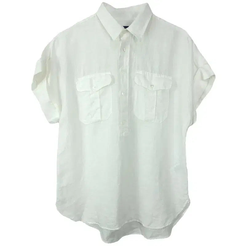 [SOLD OUT] 폴로 랄프로렌 린넨 풀오버 반팔 셔츠 아이보리 M20242