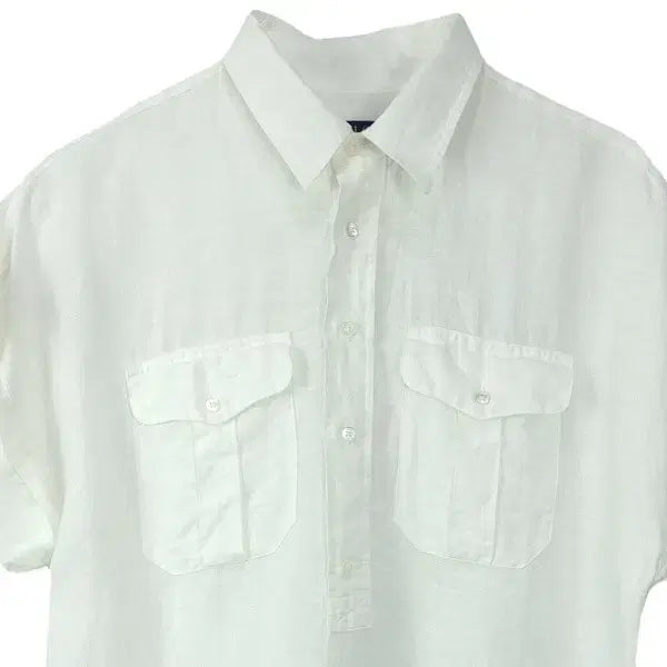 [SOLD OUT] 폴로 랄프로렌 린넨 풀오버 반팔 셔츠 아이보리 M20242