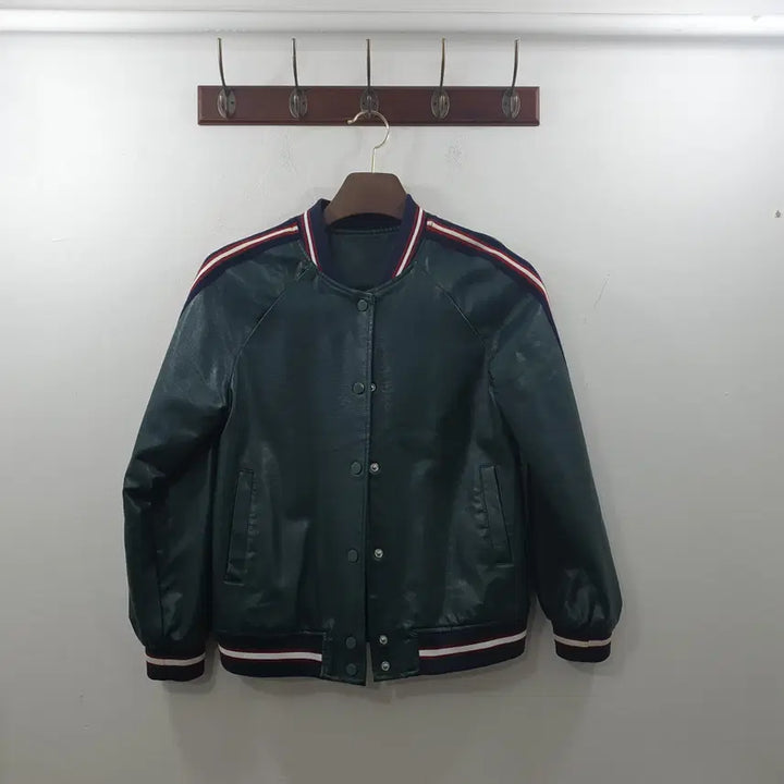 [BUNJANG] Queenis Teal Faux Leather Lightweight Jacket / 추M Queenis 여성 청록색 인조가죽 가벼운 간절기 자켓
