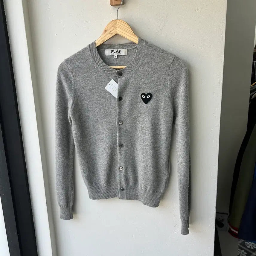 [BUNJANG] Comme des Garcons Black Wool Cardigan / 16786 - 꼼데가르송 블랙 와펜 울 가디건 (울 100%)