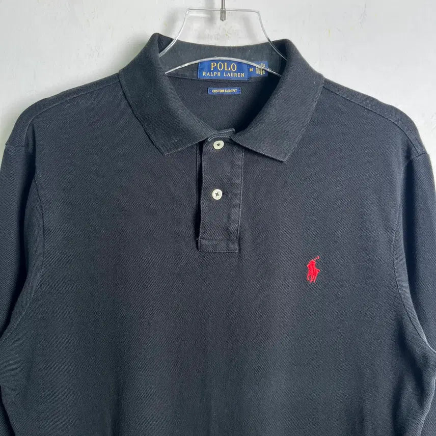 [BUNJANG] Polo Ralph Lauren Black Long Sleeve Polo Shirt (M) / 폴로 랄프로렌 블랙 긴팔 폴로 셔츠 M