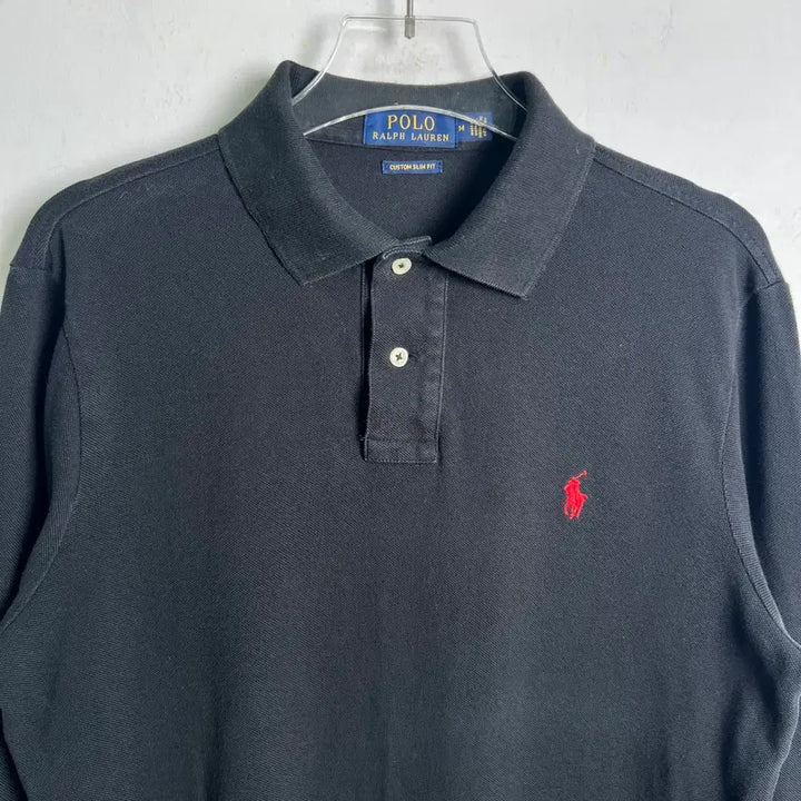 [BUNJANG] Polo Ralph Lauren Black Long Sleeve Polo Shirt (M) / 폴로 랄프로렌 블랙 긴팔 폴로 셔츠 M