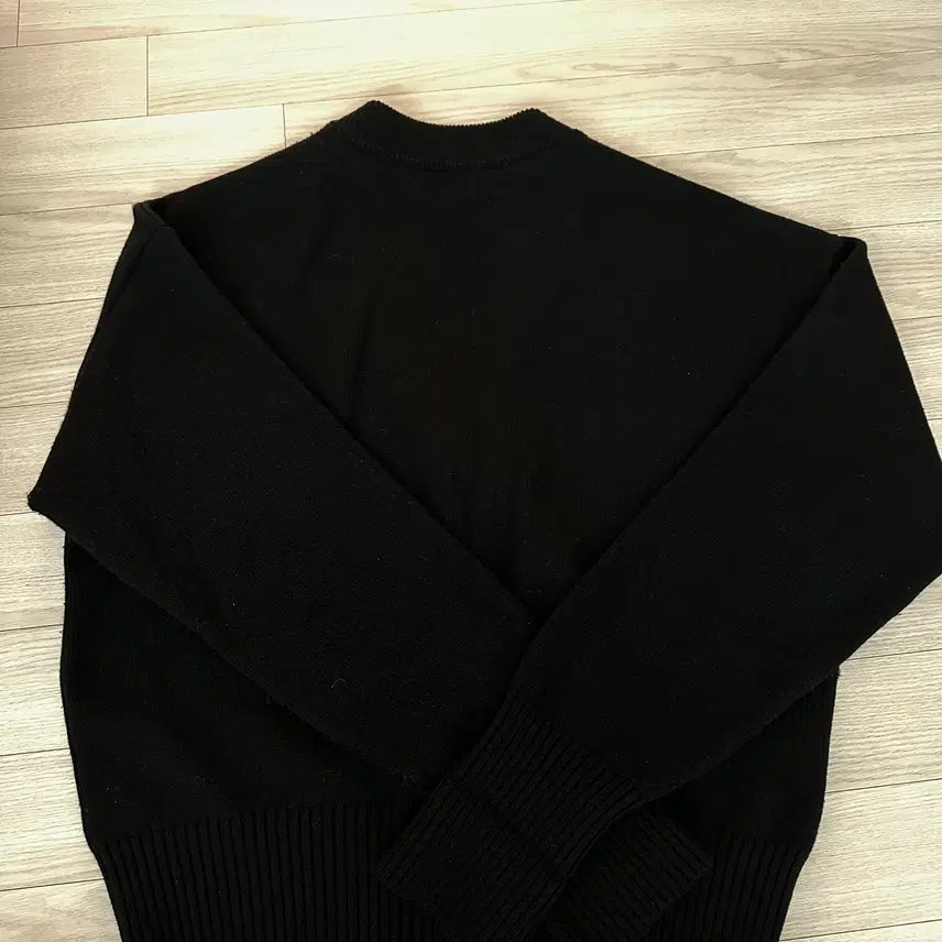 [BUNJANG] AMI Big Heart Logo Oversized Intarsia Cardigan / 아미 빅 하트 로고 오버사이즈 인타르시아 가디건 블랙