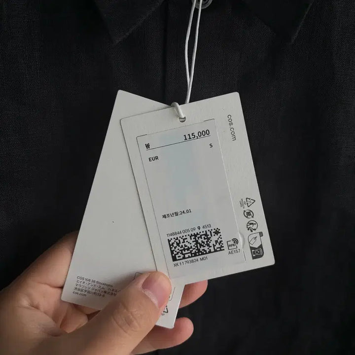 [BUNJANG] COS Recycled Linen Oversized Short Sleeve Shirt / [새상품]코스 COS 리사이클 린넨 오버사이즈 반팔셔츠 블랙