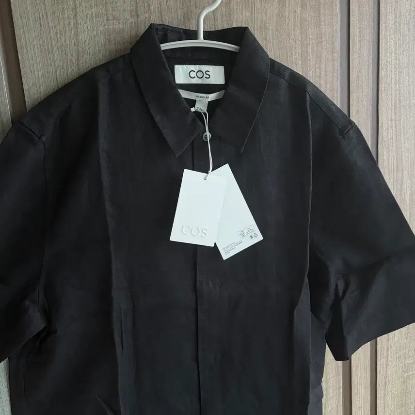 [BUNJANG] COS Recycled Linen Oversized Short Sleeve Shirt / [새상품]코스 COS 리사이클 린넨 오버사이즈 반팔셔츠 블랙