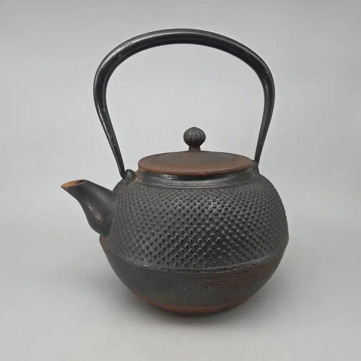 [BUNJANG] Antique 100-Year-Old Iron Teapot / 민속품 100년 전후 무쇠 원형 돌기문 철병 주전자