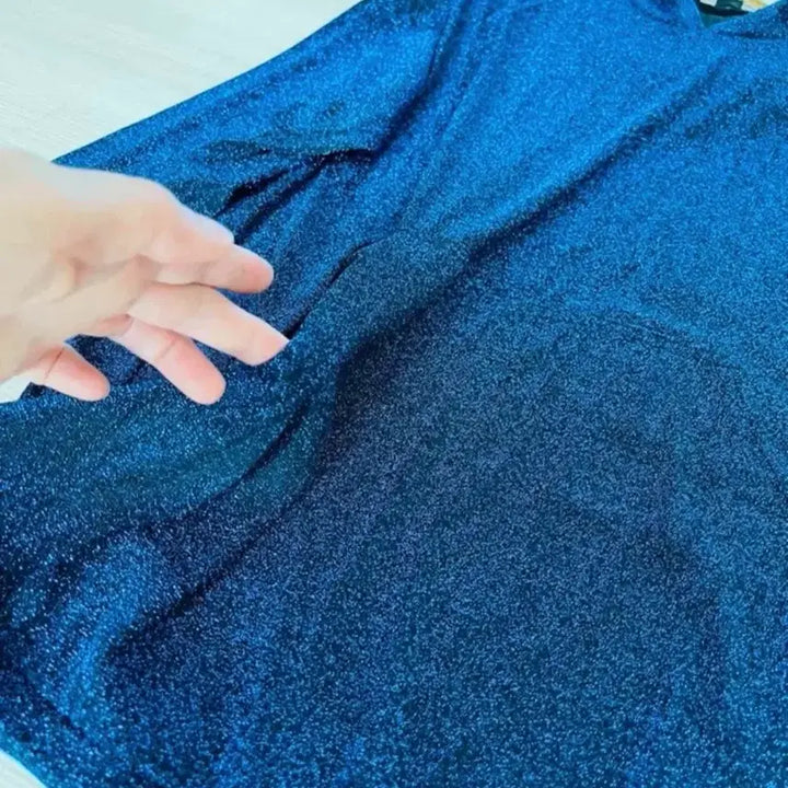 [BUNJANG] Forever 21 Glitter Blue Hoodie / Forever 21의 파란색 반짝이 후드