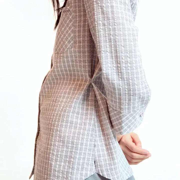 [SOLD OUT] 코이세이오 라운드 카라 카프리 셔츠 애쉬 핑크 1