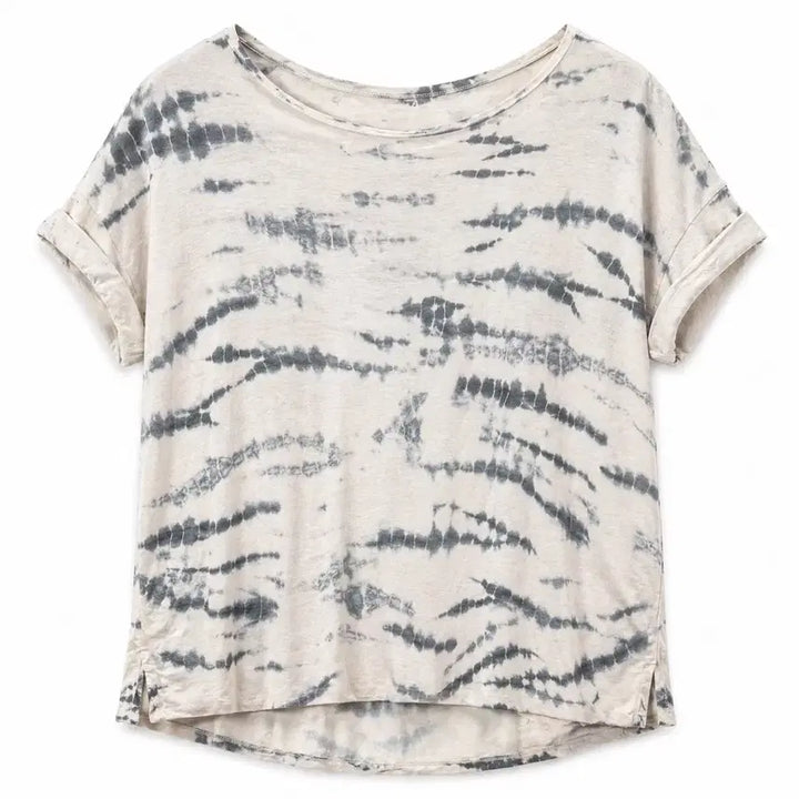 [BUNJANG] AllSaints Rolled Sleeve T-Shirt Ivory/Black XS / 올세인츠 반팔 티셔츠 아이보리/블랙 XS