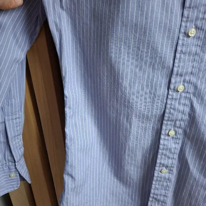 [BUNJANG] Polo Ralph Lauren Striped Shirt - Sky Blue / 폴로 랄프로렌 스트라이프 셔츠 하늘색