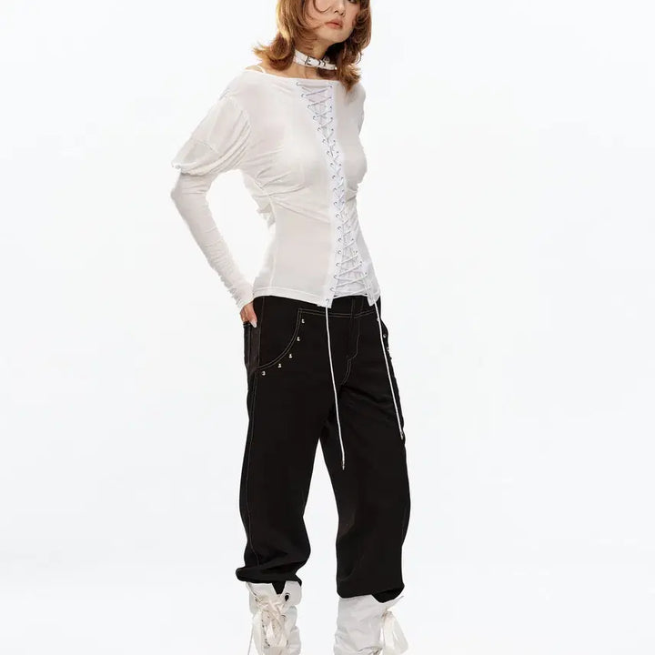 [BUNJANG] YOSHUYUKI Romantic White Lace Ribbon Leg Warmers / YOSHUYUKI 요슈유키 로맨틱 화이트 레이스 리본 레그 워머