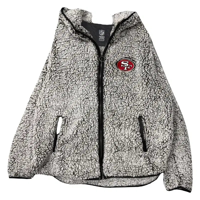 [BUNJANG] NFL Starter Vintage Fleece Hoodie L / NFL 빈티지 그레이 로고 후리스 오버핏 후드집업 L