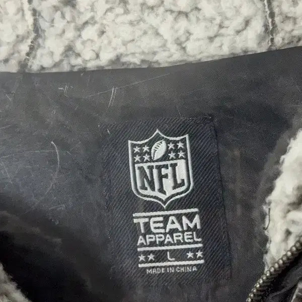 [BUNJANG] NFL Starter Vintage Fleece Hoodie L / NFL 빈티지 그레이 로고 후리스 오버핏 후드집업 L
