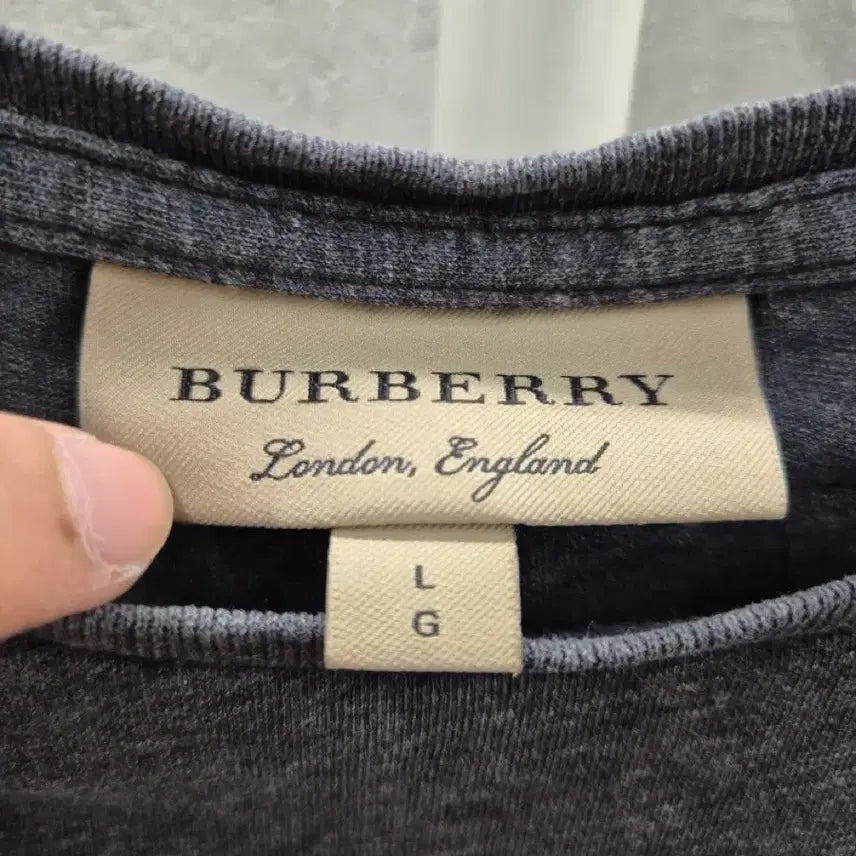 [BUNJANG] Burberry Logo Gray T-Shirt L / 버버리 로고 반팔 티셔츠 회색 L