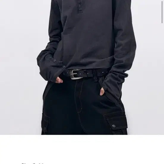 [BUNJANG] A.C.M.E. The Dust Henley Long Sleeve T-Shirt Black Size 1 / 아캄 더스트 헨리넥 긴팔 티셔츠 블랙 1사이즈
