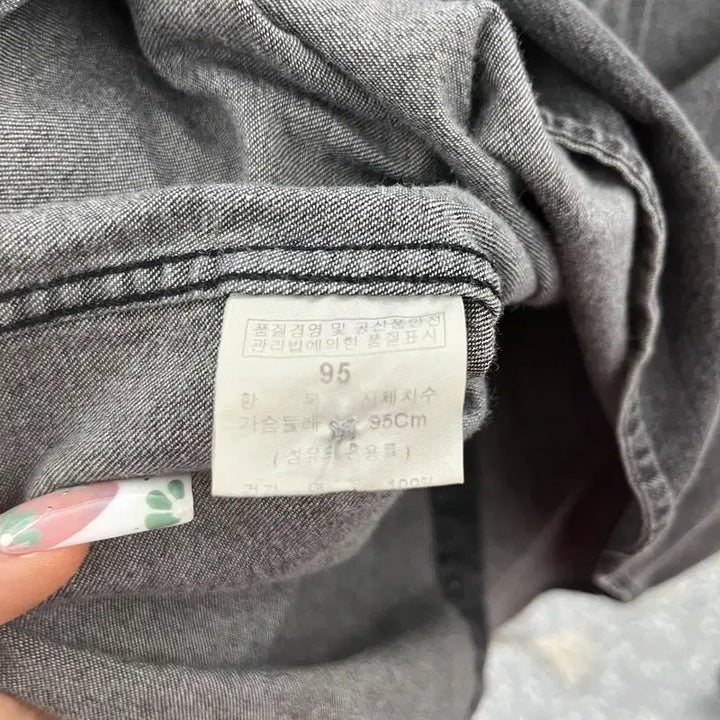 [SOLD OUT] 푸부 올드스쿨 레트로 스트릿 슬림핏 흑청 데님셔츠 95 C11063