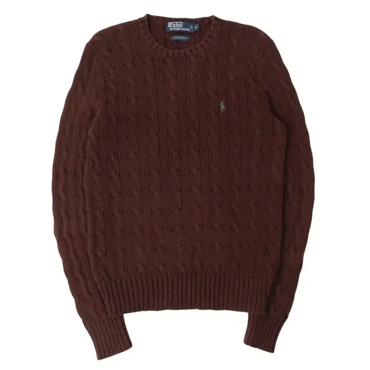 [BUNJANG] Polo Ralph Lauren Brown Cable Knit Sweater / 폴로 랄프로렌 브라운 케이블 니트