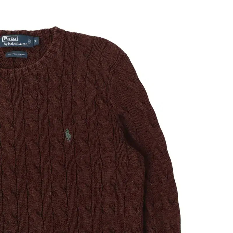 [BUNJANG] Polo Ralph Lauren Brown Cable Knit Sweater / 폴로 랄프로렌 브라운 케이블 니트