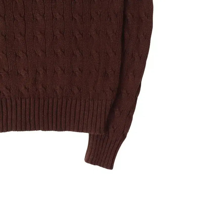[BUNJANG] Polo Ralph Lauren Brown Cable Knit Sweater / 폴로 랄프로렌 브라운 케이블 니트