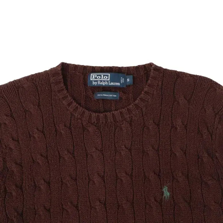 [BUNJANG] Polo Ralph Lauren Brown Cable Knit Sweater / 폴로 랄프로렌 브라운 케이블 니트