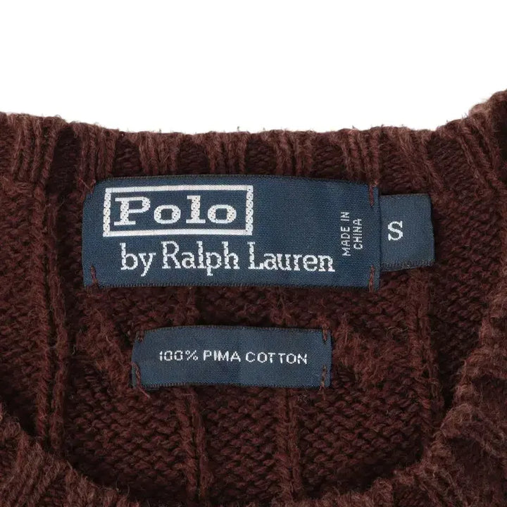 [BUNJANG] Polo Ralph Lauren Brown Cable Knit Sweater / 폴로 랄프로렌 브라운 케이블 니트