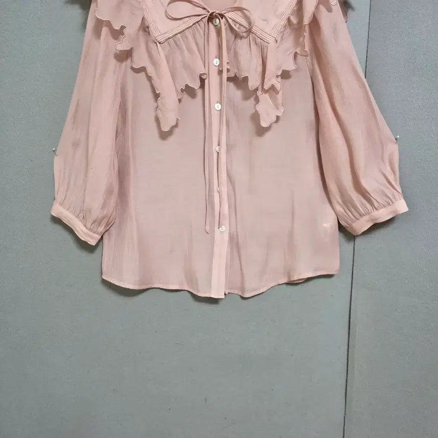 [SOLD OUT] 사틴 플랫카라 여성스런 블라우스 55  n4709