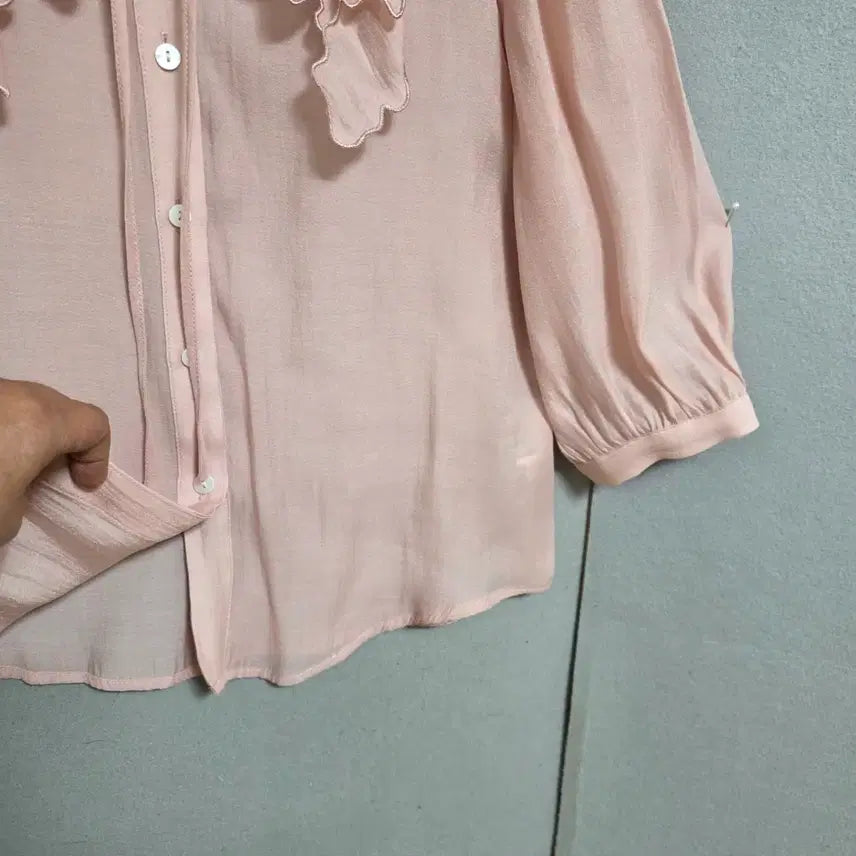 [SOLD OUT] 사틴 플랫카라 여성스런 블라우스 55  n4709