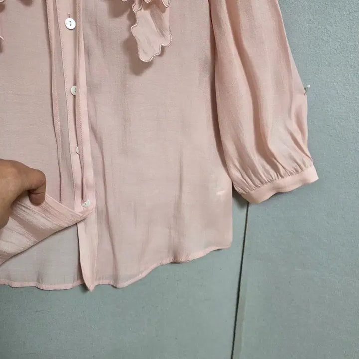 [SOLD OUT] 사틴 플랫카라 여성스런 블라우스 55  n4709