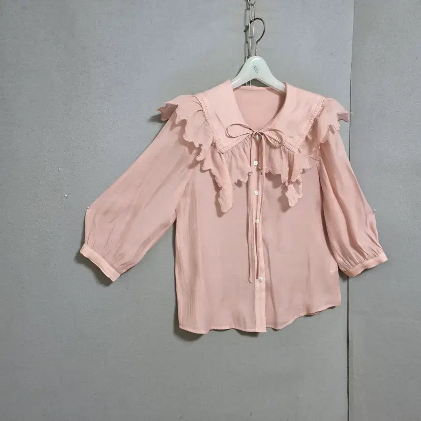 [SOLD OUT] 사틴 플랫카라 여성스런 블라우스 55  n4709