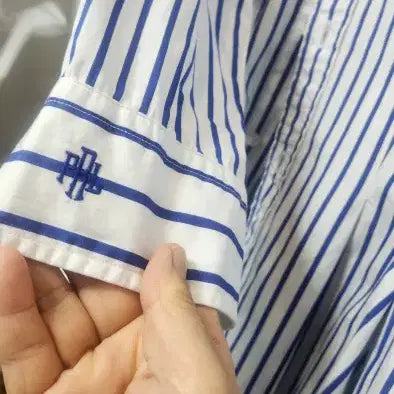 [BUNJANG] 폴로 랄프로렌 블루 스트라이프 셔츠 원피스 / 폴로 랄프로렌 블루 스트라이프 셔츠 원피스