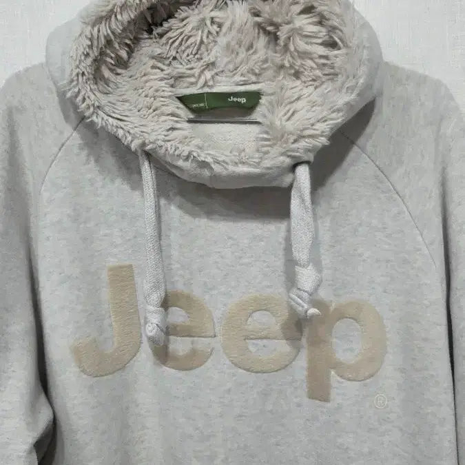 [BUNJANG] Jeep Ivory Fleece Hoodie / Jeep 뽀글이 후드티 아이보리