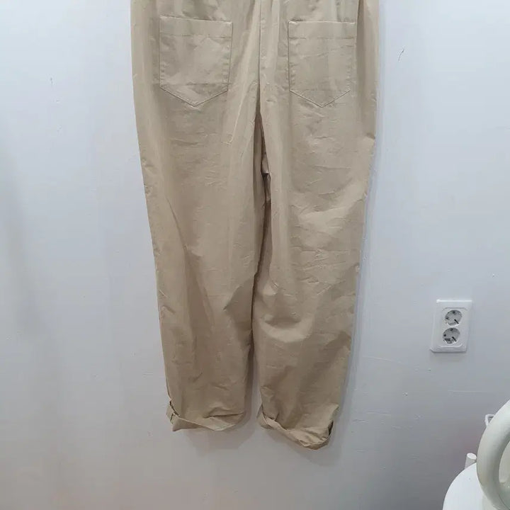 [SOLD OUT] 66 에고이스트 여성 베이지 여름 얇은 반팔 카라 점프수트