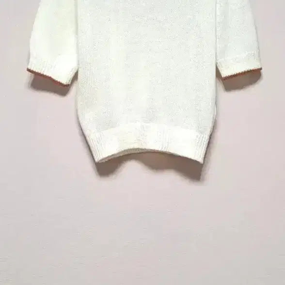 [BUNJANG] Beaker Color Block Open Collar Knit Sweater / 비이커 배색포인트 오픈카라니트 55까지 썸머니트
