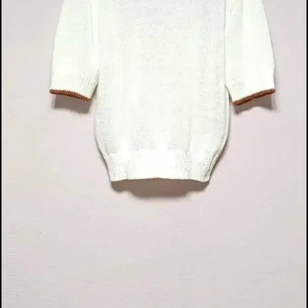[BUNJANG] Beaker Color Block Open Collar Knit Sweater / 비이커 배색포인트 오픈카라니트 55까지 썸머니트