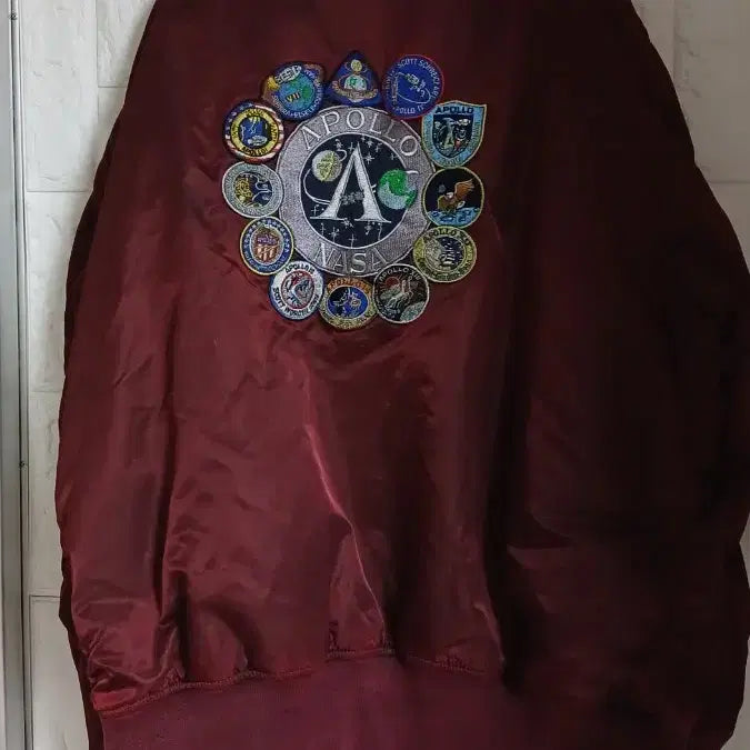 [BUNJANG] NASA Apollo MA-1 Burgundy Bomber Jacket / NASA 아폴로 항공 MA-1 버건디 봄버 자켓