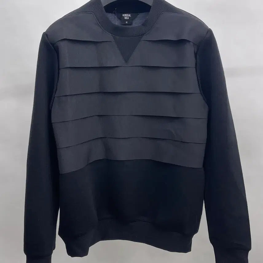 [BUNJANG] General Idea Black Tape Detail Sweatshirt / 제너럴 아이디어 블랙 맨투맨