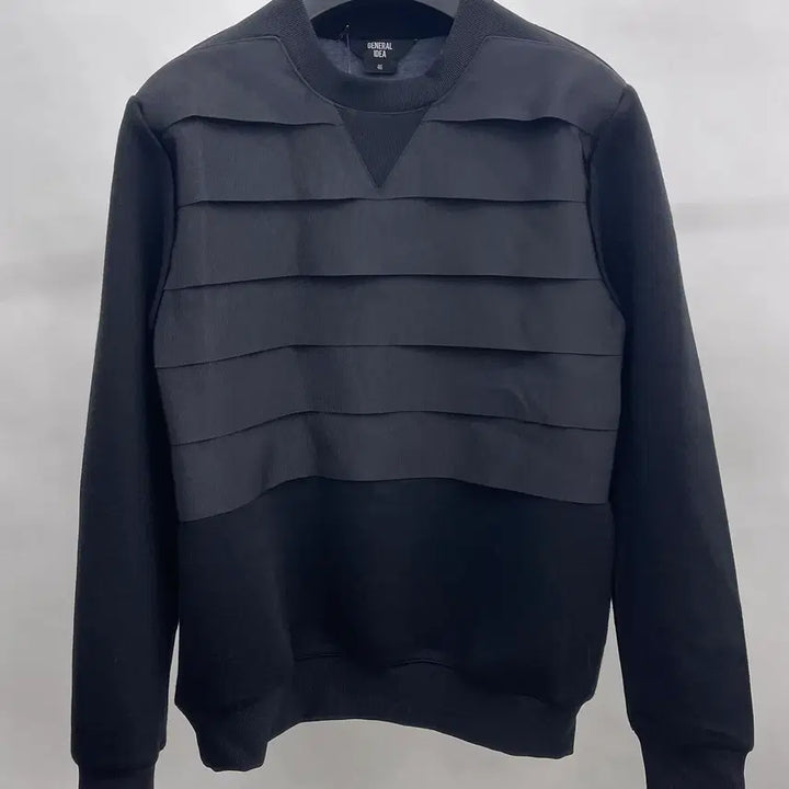 [BUNJANG] General Idea Black Tape Detail Sweatshirt / 제너럴 아이디어 블랙 맨투맨