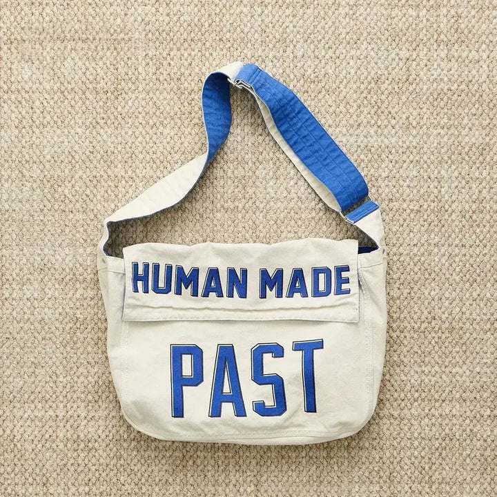 [BUNJANG] Human Made Canvas Shoulder Bag Large Blue / 휴먼메이드 숄더백 캔버스 블루 라지 사이즈 캐쥬얼